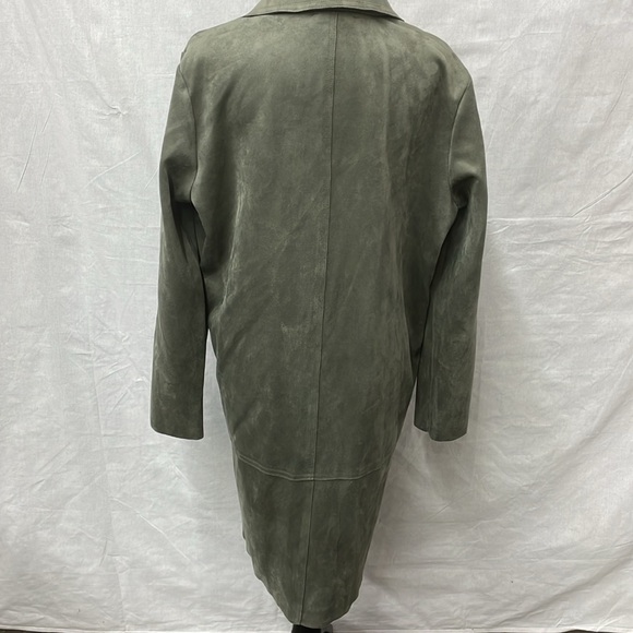 Philosophy moleskin/faux suede lightweight jacket w/scarf, size large, olive - Picture 6 of 13